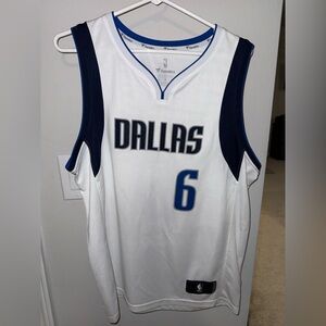 Fanatics Dallas White Navy Blue #6 Basketball Jersey
